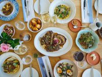 food on the table at The Werf Restaurant at Boschendal