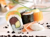 Beluga sushi and caviar